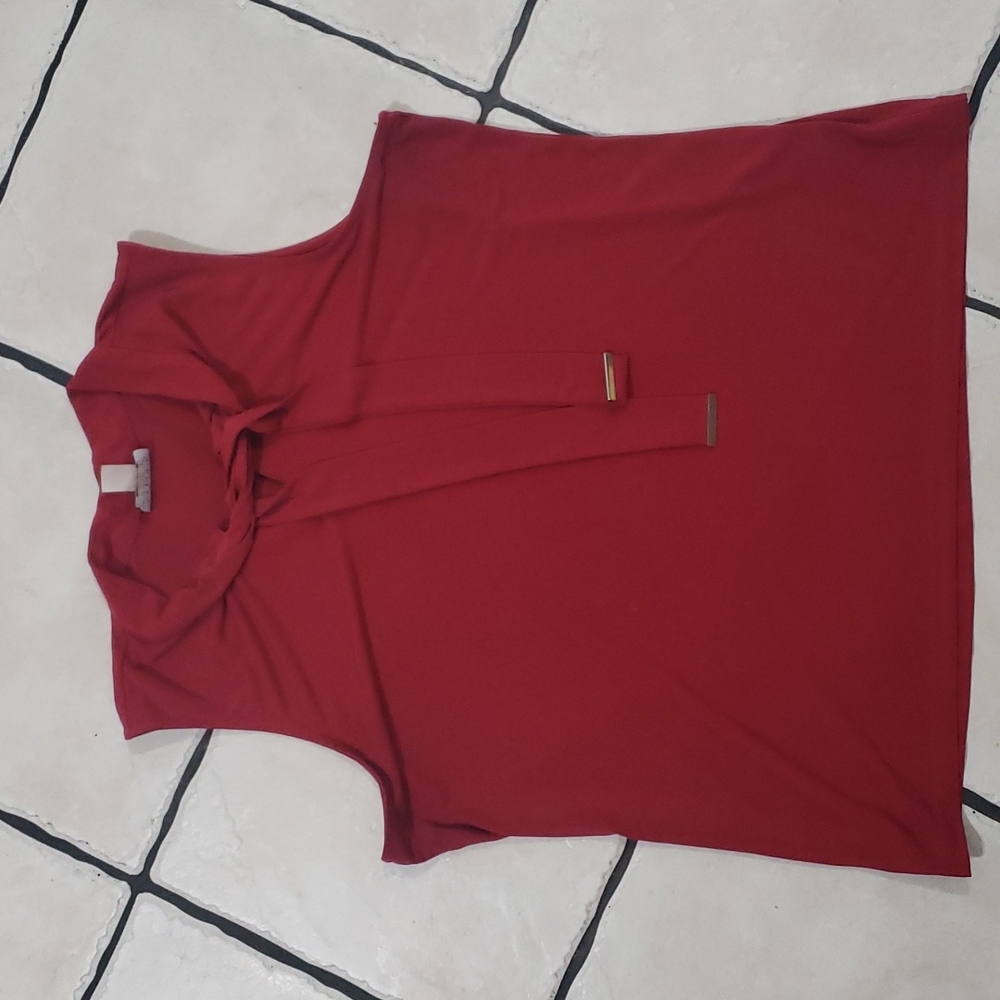 Simply Styled Red Sleeveless Blouse, Size XL